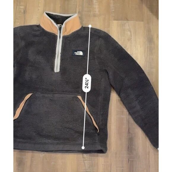 The North Face Campshire Sherpa Fleece Pull Over Sweater Size Medium M Dk Grey - Picture 8 of 9